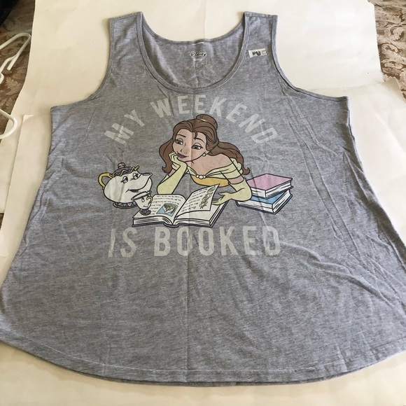 Disney Women’s Bell Graphic Print My Weekend Is Booked Cotton Tank Top Size 2XL - Picture 8 of 9